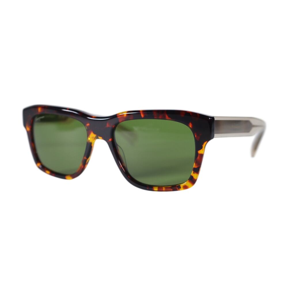 Salvatore Ferragamo Square Designer Sunglasses  - Dark Tortoise / Green - NWT - Picture 4 of 9
